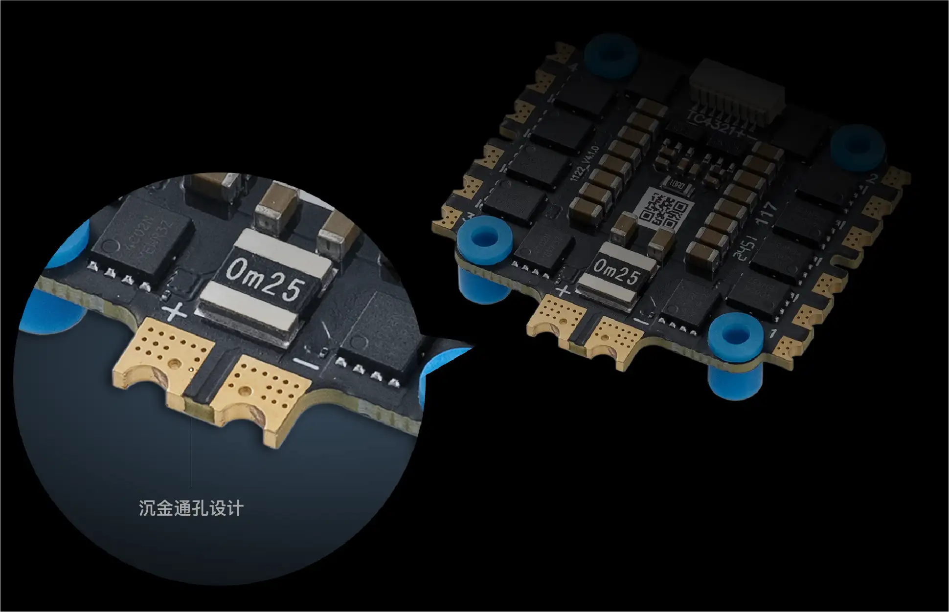 Gold-filled through-hole